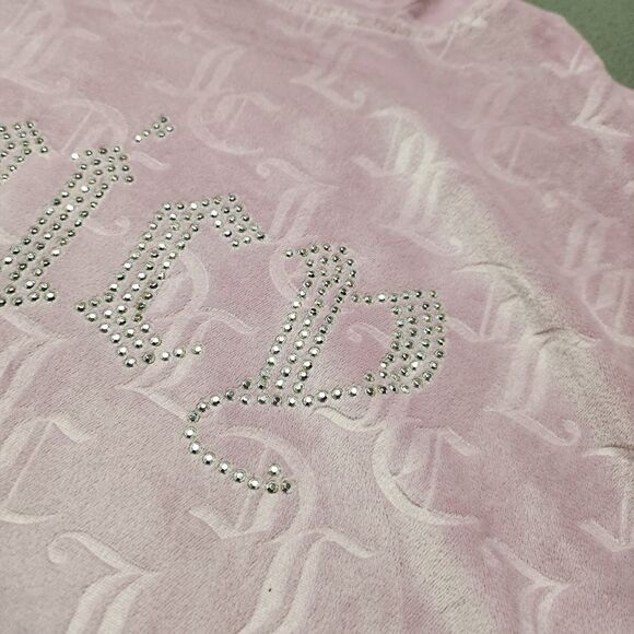 Juicy Couture Bling 2 pieces pink soft sleep wear Rhinestones Sz Small - Picture 13 of 16